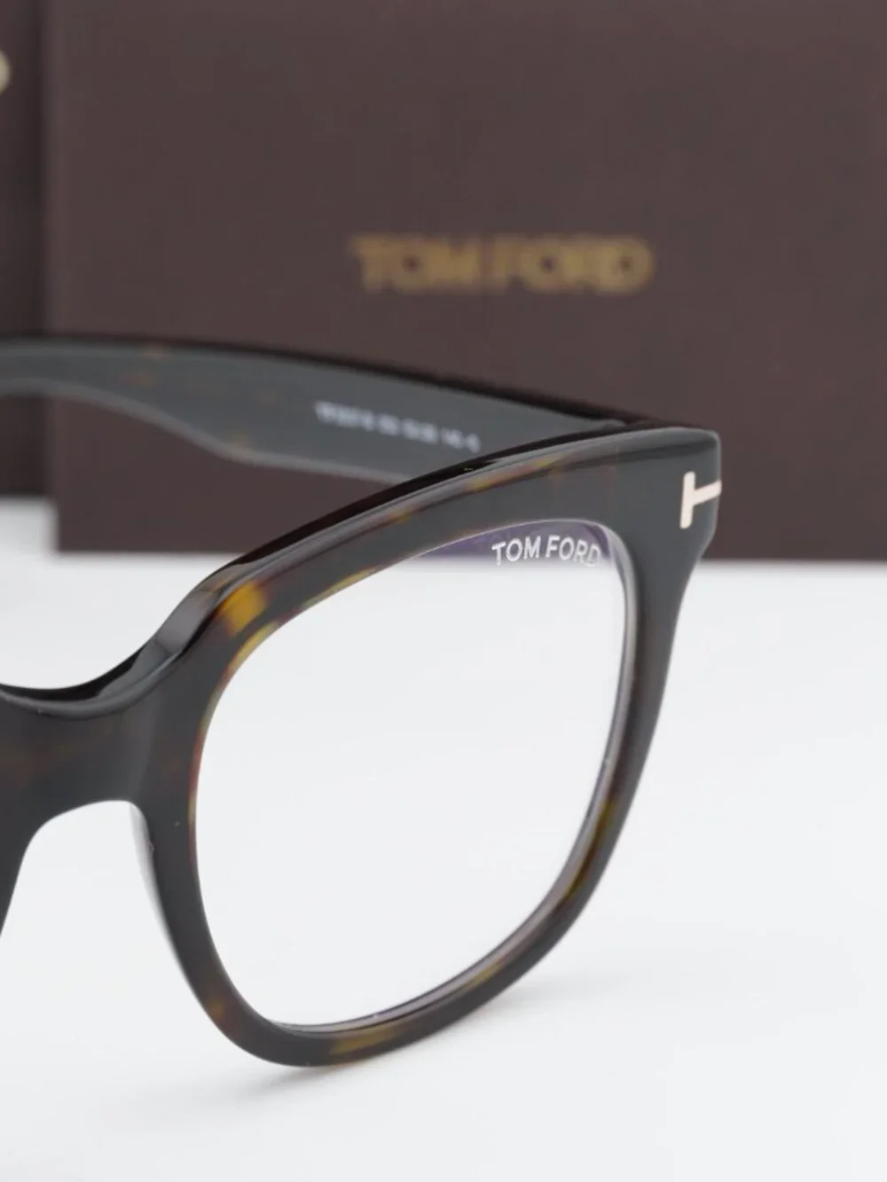 Tom Ford FT5537-B 052 Square Eyeglasses 52mm – Havana / Blue Light Block